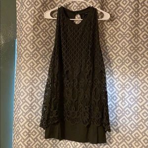 Olive Lace Tank Top